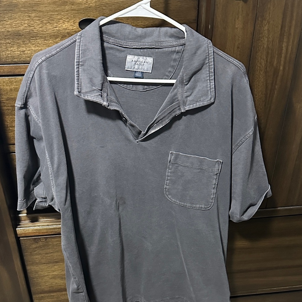 American Eagle Outfitters Gray Polo Shirt